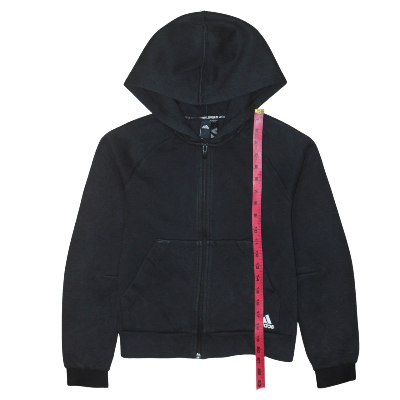 Adidas Womens Black Small Full Zip Hoodie Sweatshirt with Logo