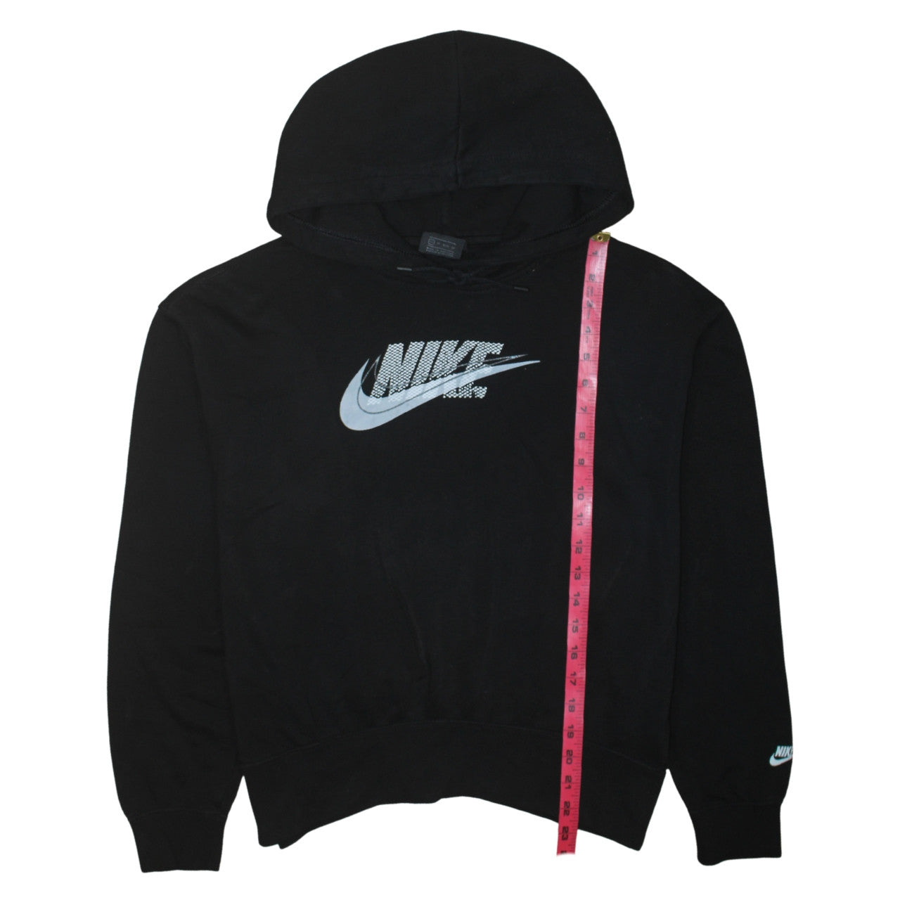 Nike Womens Black XS Pullover Hoodie Cotton Blend Logo Print