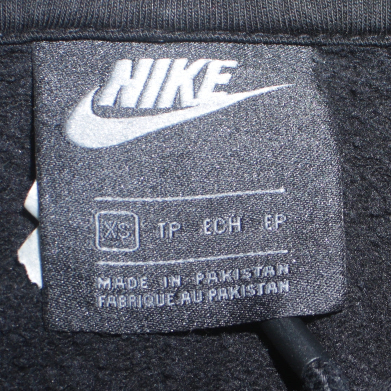 Nike Womens Black XS Pullover Hoodie Cotton Blend Logo Print