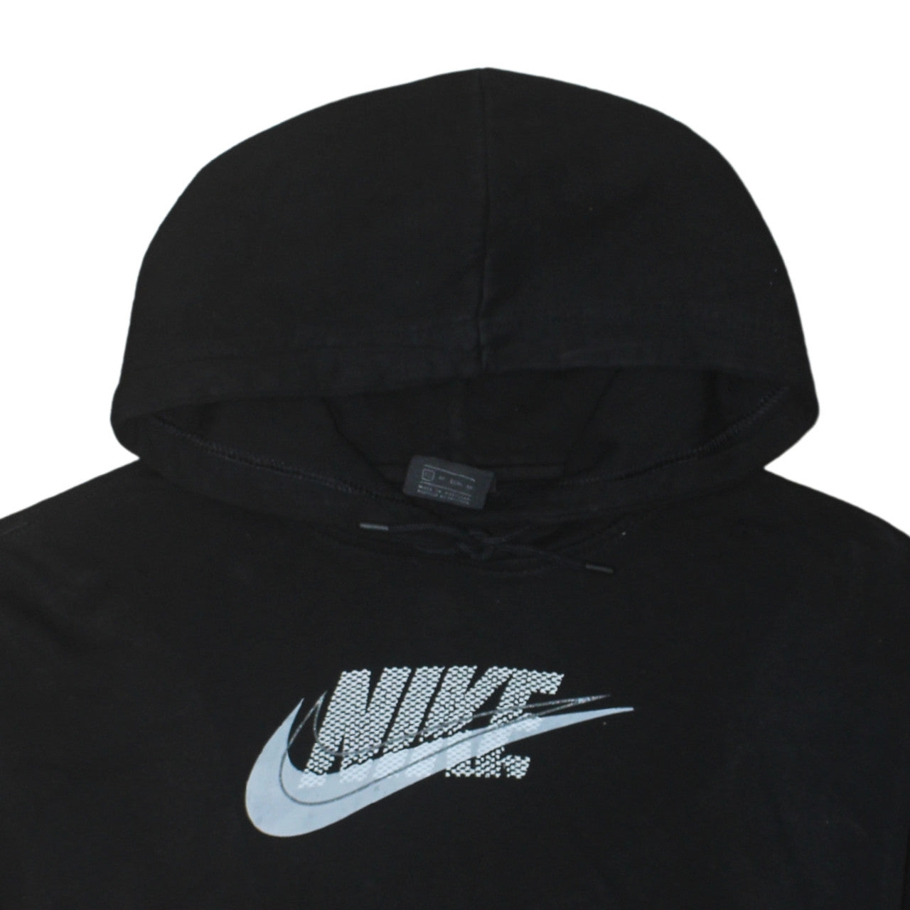Nike Womens Black XS Pullover Hoodie Cotton Blend Logo Print