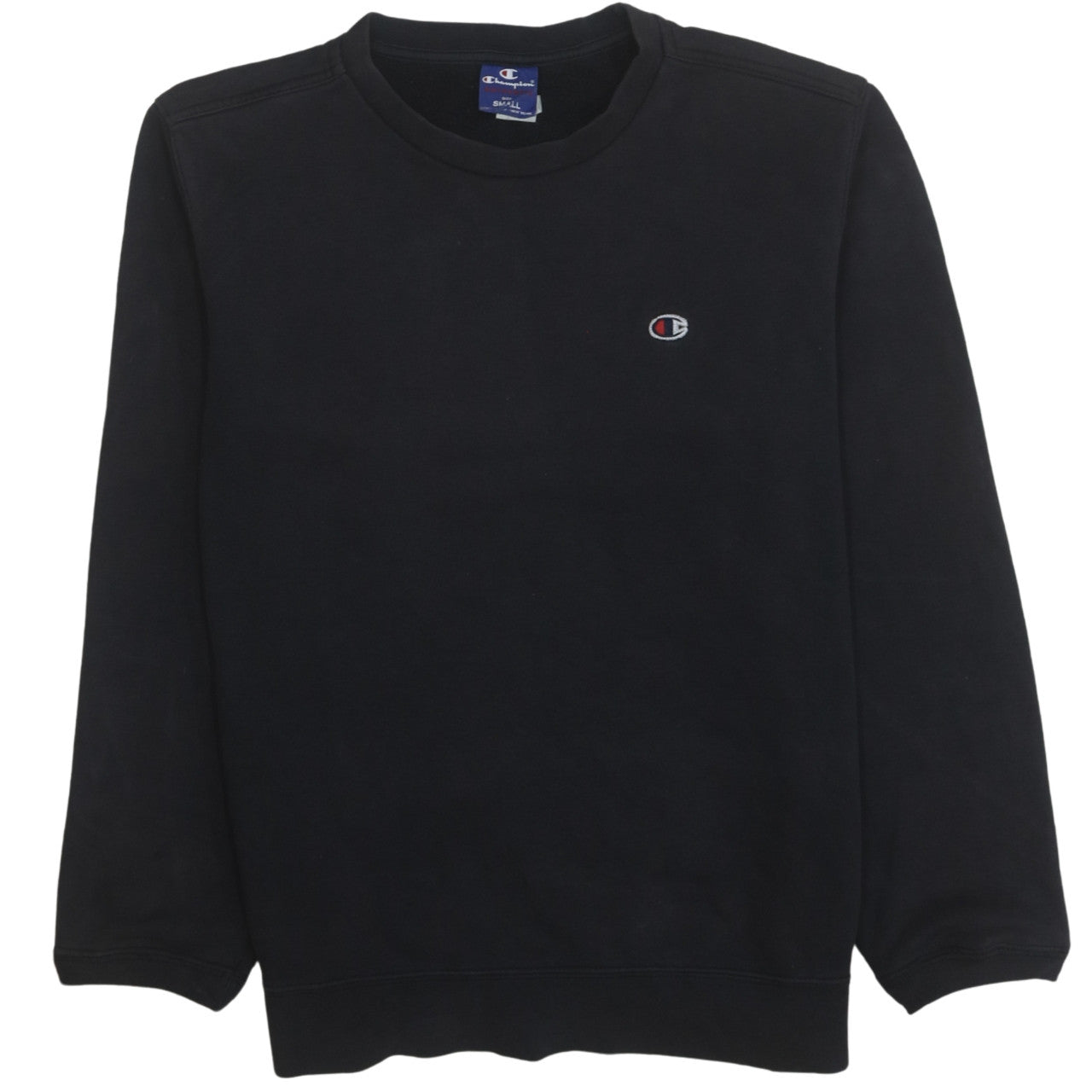 Champion Men's Black Small Crew Neck Fleece Pullover Sweatshirt