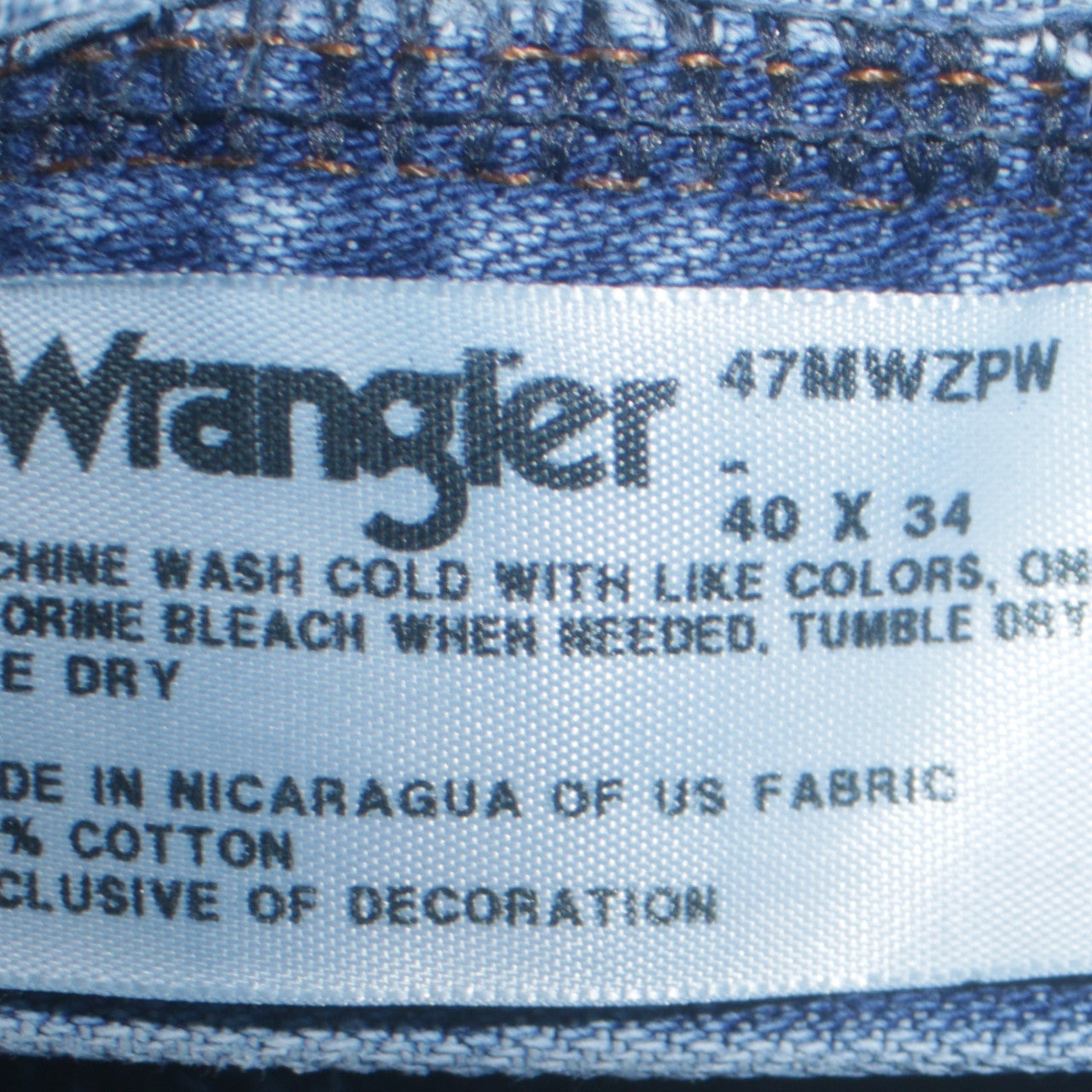 Wrangler Men's Blue Regular Fit Straight Jeans 40W 34L