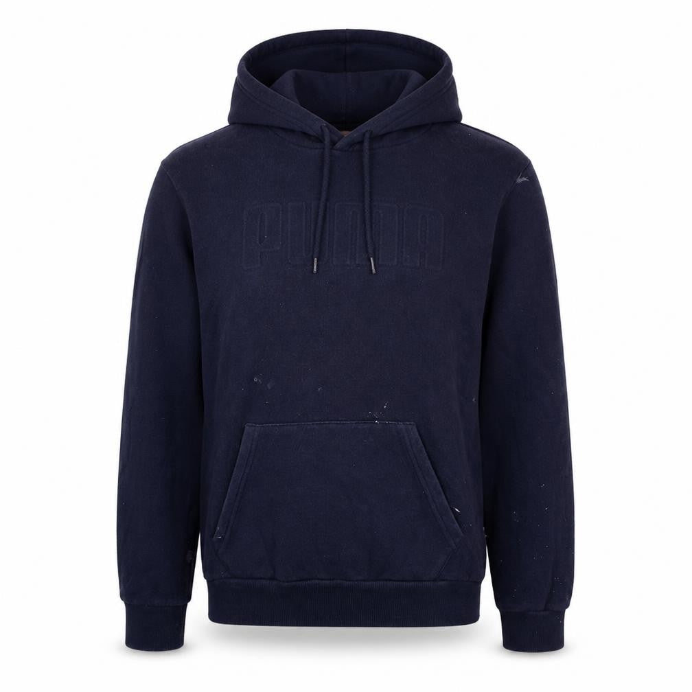 Puma Men's Blue Pullover Hoodie Size M Regular Cotton Blend
