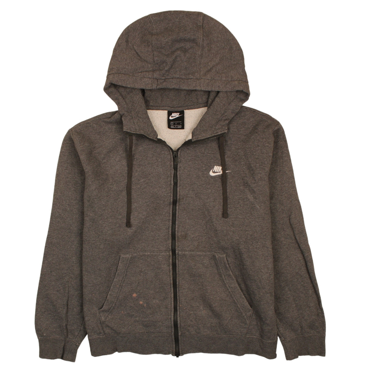 Nike Men’s Grey Full Zip Hoodie L Regular Fleece Sweatshirt