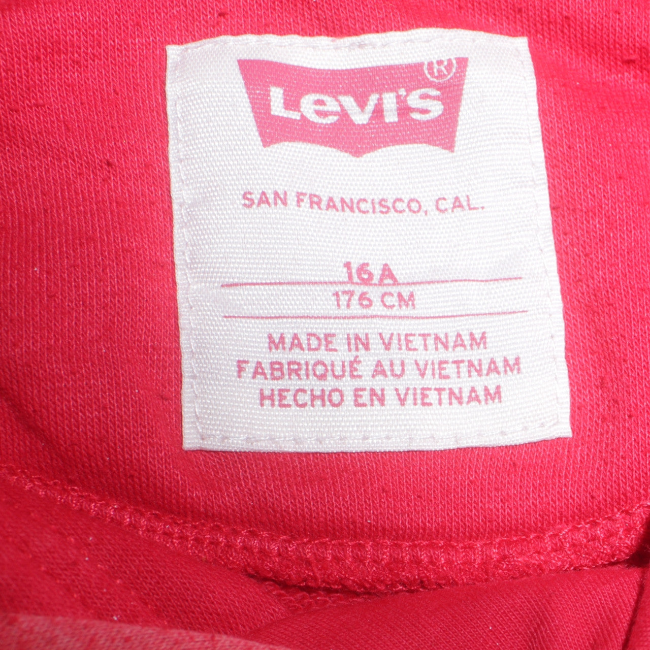Levi's Boys Red Pullover Hoodie 16 Years Cotton Blend Logo Sweatshirt