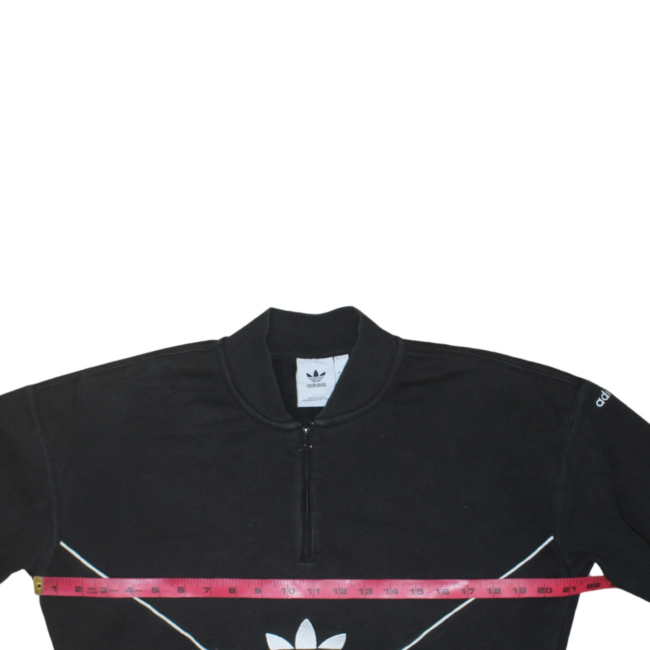 Adidas Women’s Black 1/4 Zip Sweatshirt Small Logo Pullover