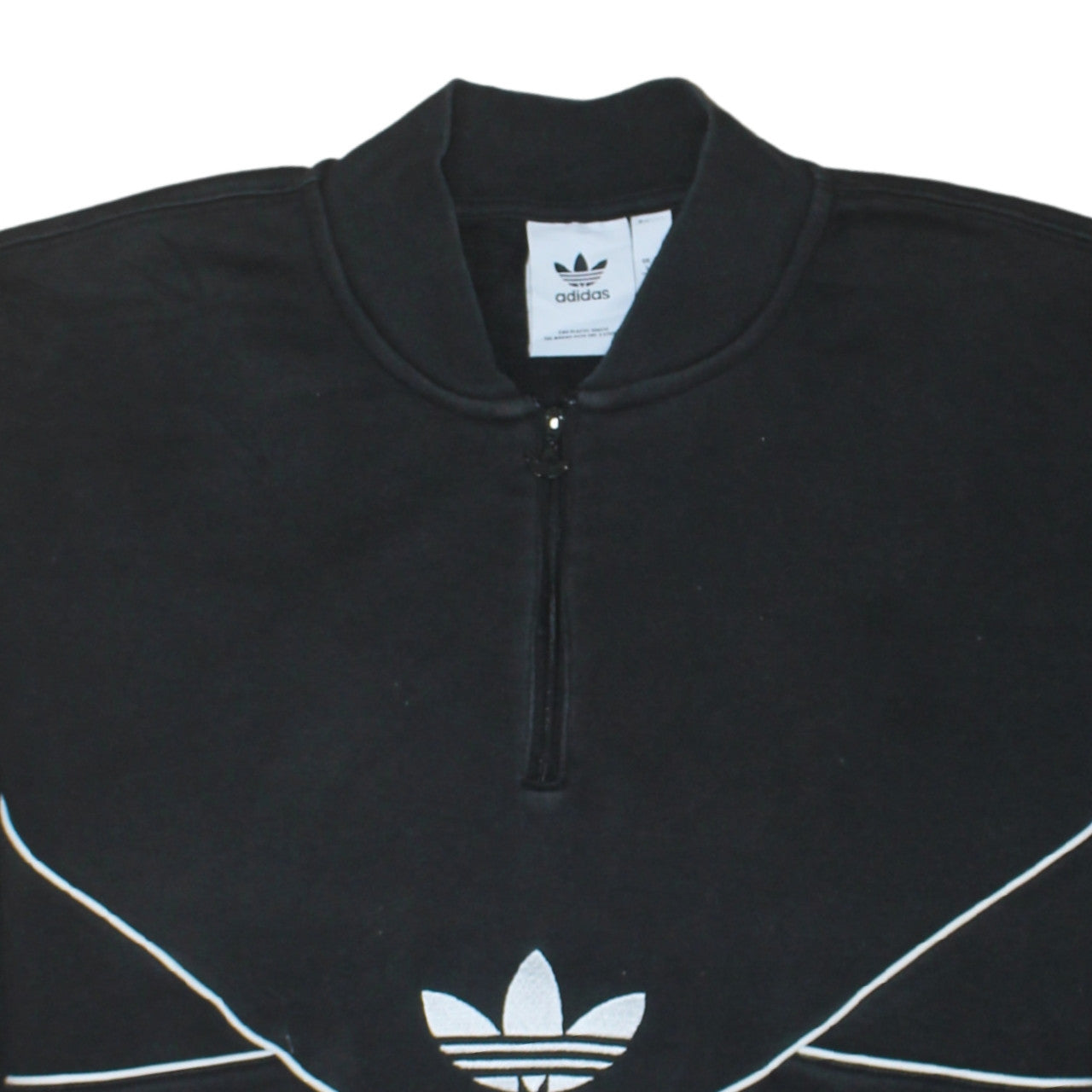 Adidas Women’s Black 1/4 Zip Sweatshirt Small Logo Pullover