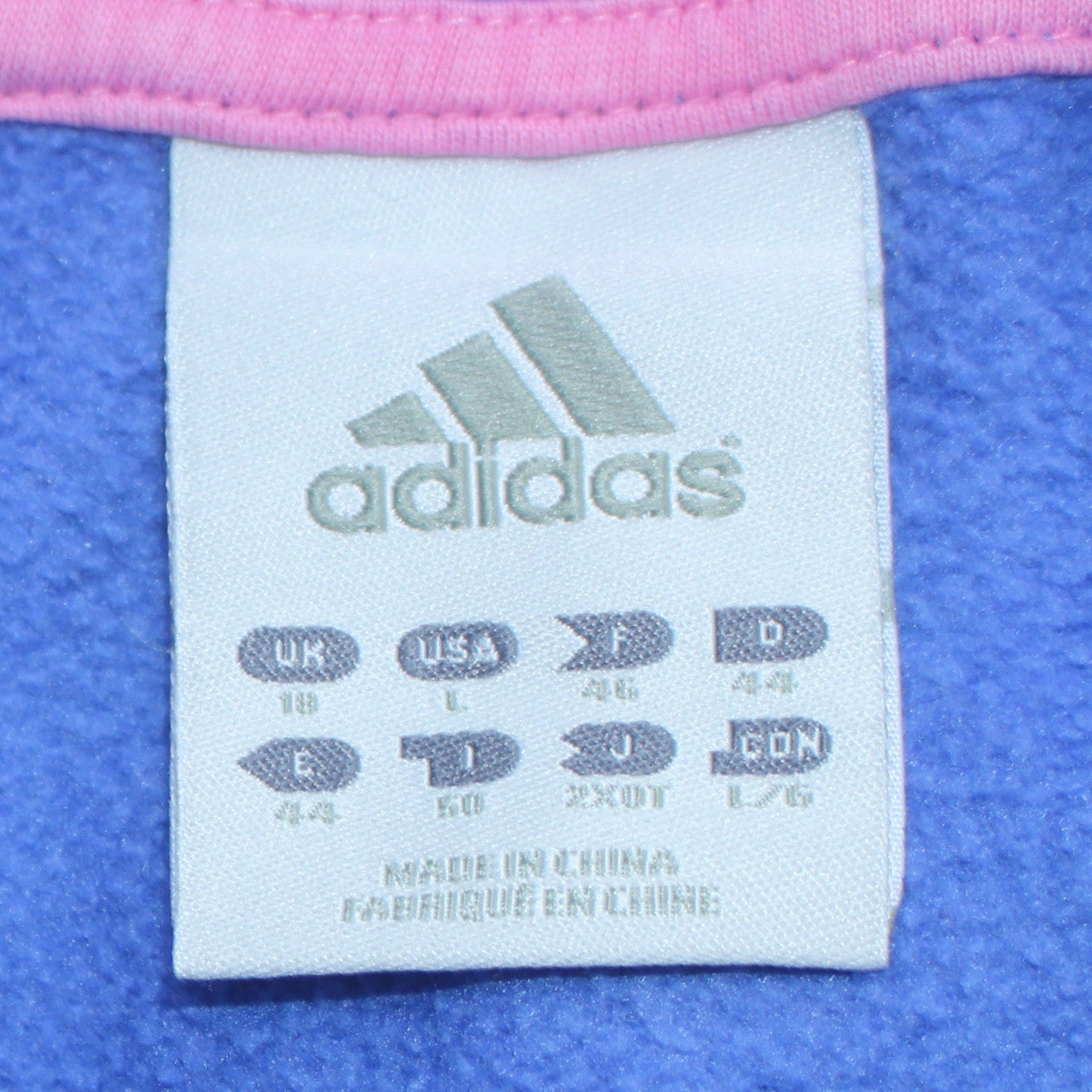 Adidas Womens Blue Pullover Hoodie Size 18 Logo Print Cotton Blend