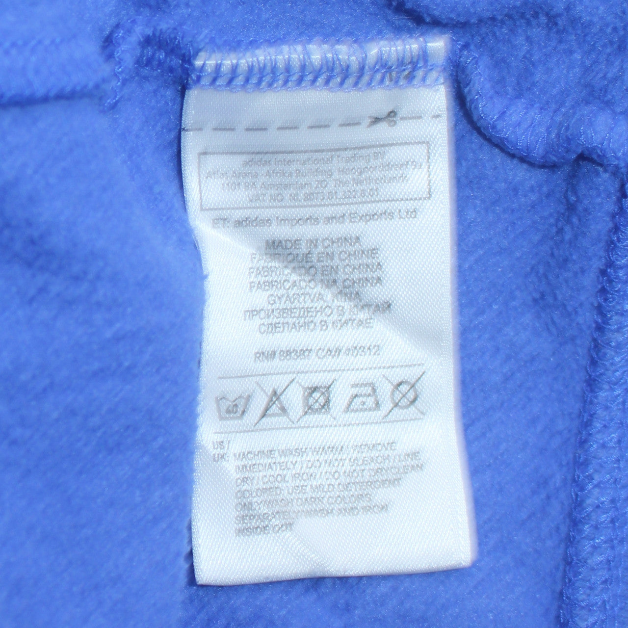 Adidas Womens Blue Pullover Hoodie Size 18 Logo Print Cotton Blend