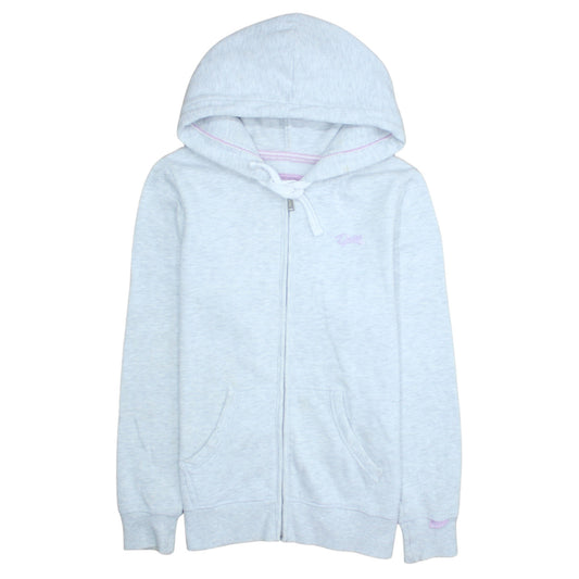 Diesel Womens Light Grey Full Zip Hoodie Size L Cotton Blend