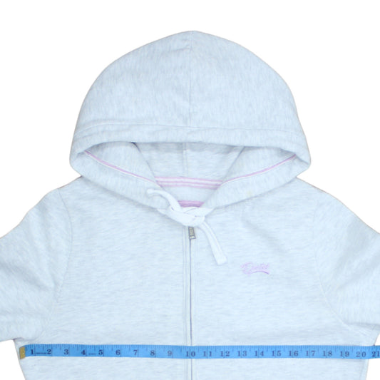 Diesel Womens Light Grey Full Zip Hoodie Size L Cotton Blend