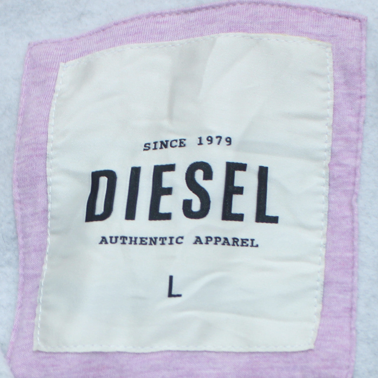 Diesel Womens Light Grey Full Zip Hoodie Size L Cotton Blend