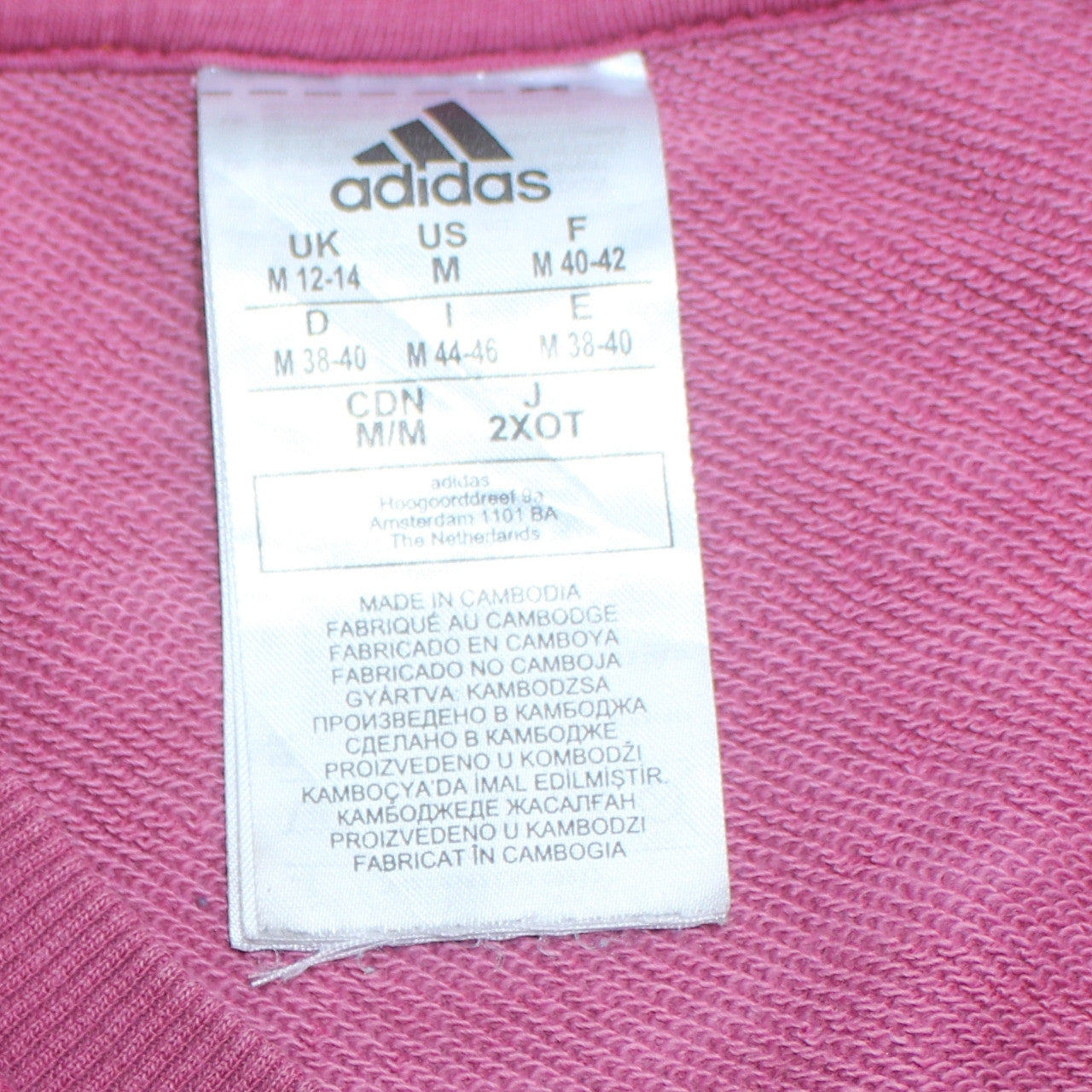 Adidas Womens Pink Crew Neck Long Sleeve Pullover Sweatshirt M 12-14