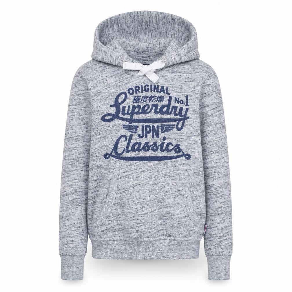 Superdry Womens Grey Pullover Hoodie Size S Vintage Logo Sweatshirt
