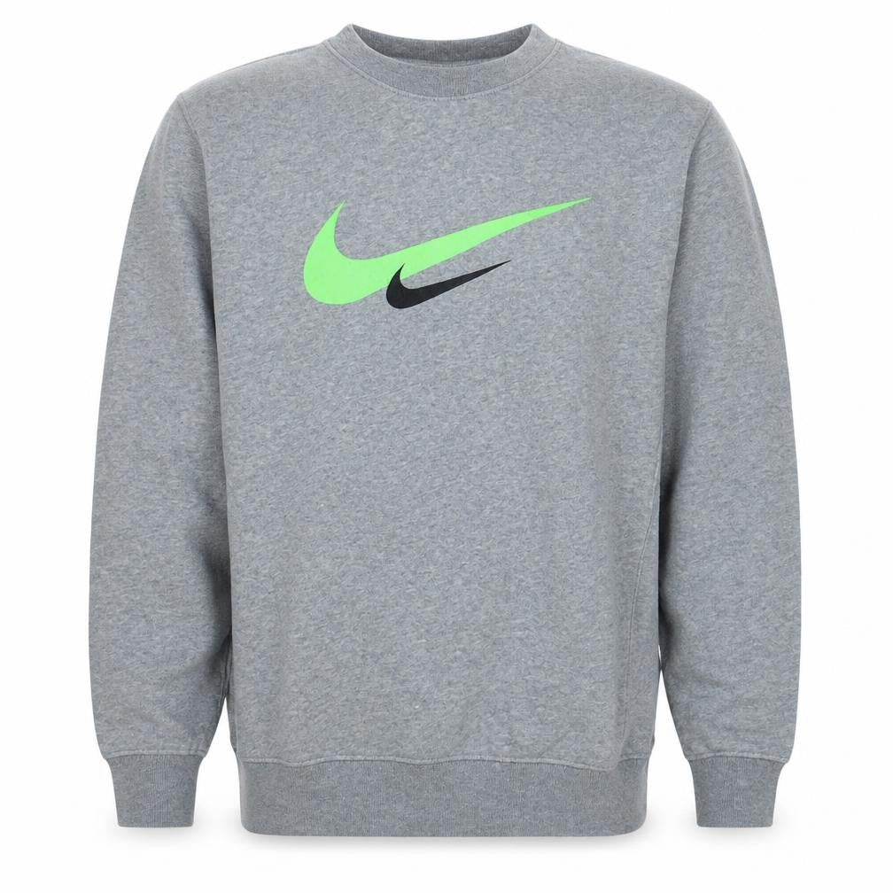 Nike Men's Grey Graphic Logo Crew Neck Sweatshirt Size S