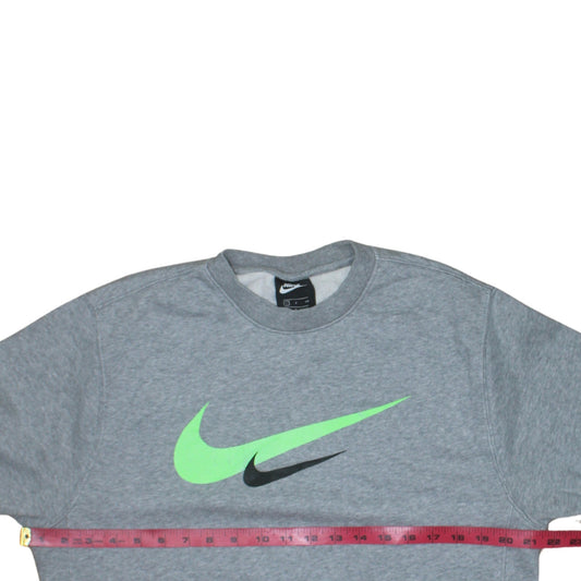 Nike Men's Grey Graphic Logo Crew Neck Sweatshirt Size S