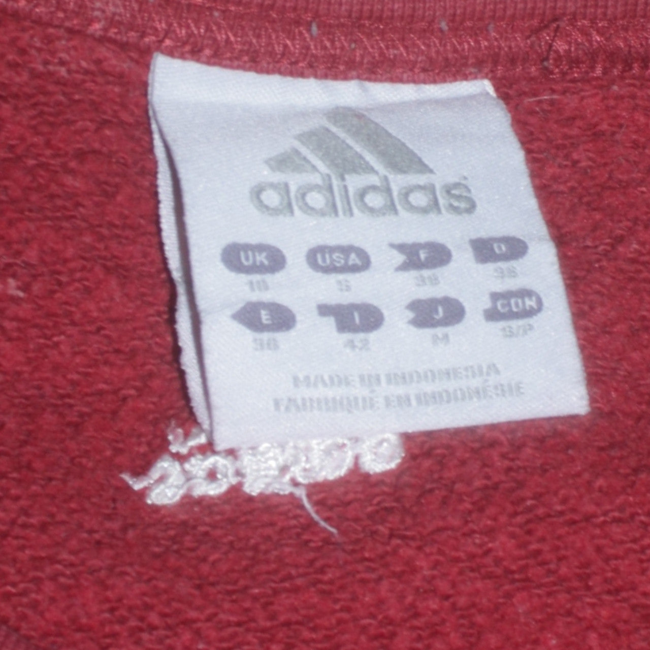 Adidas Women Burgundy Logo Sweatshirt UK 10 Cotton Blend Casual