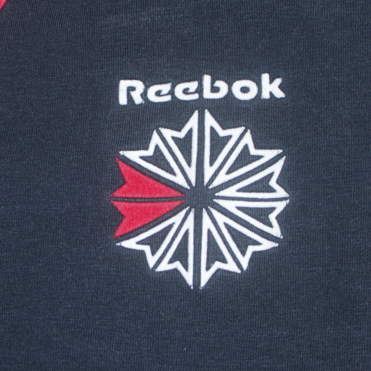 Reebok Womens Black Red V-Neck Long Sleeve Cotton Sports Top Size 18