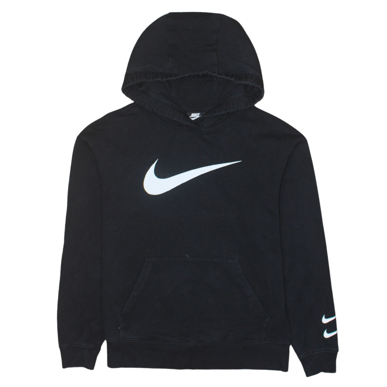 Nike Womens Black XS Pullover Hoodie with Logo Print