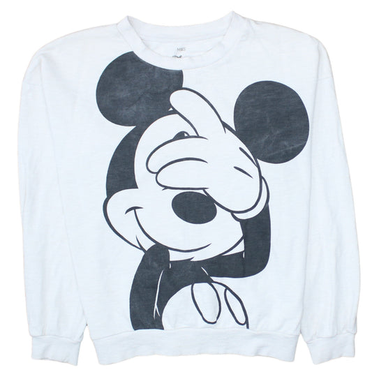 Marks and Spencer Women White Mickey Mouse Disney Sweatshirt Size 10