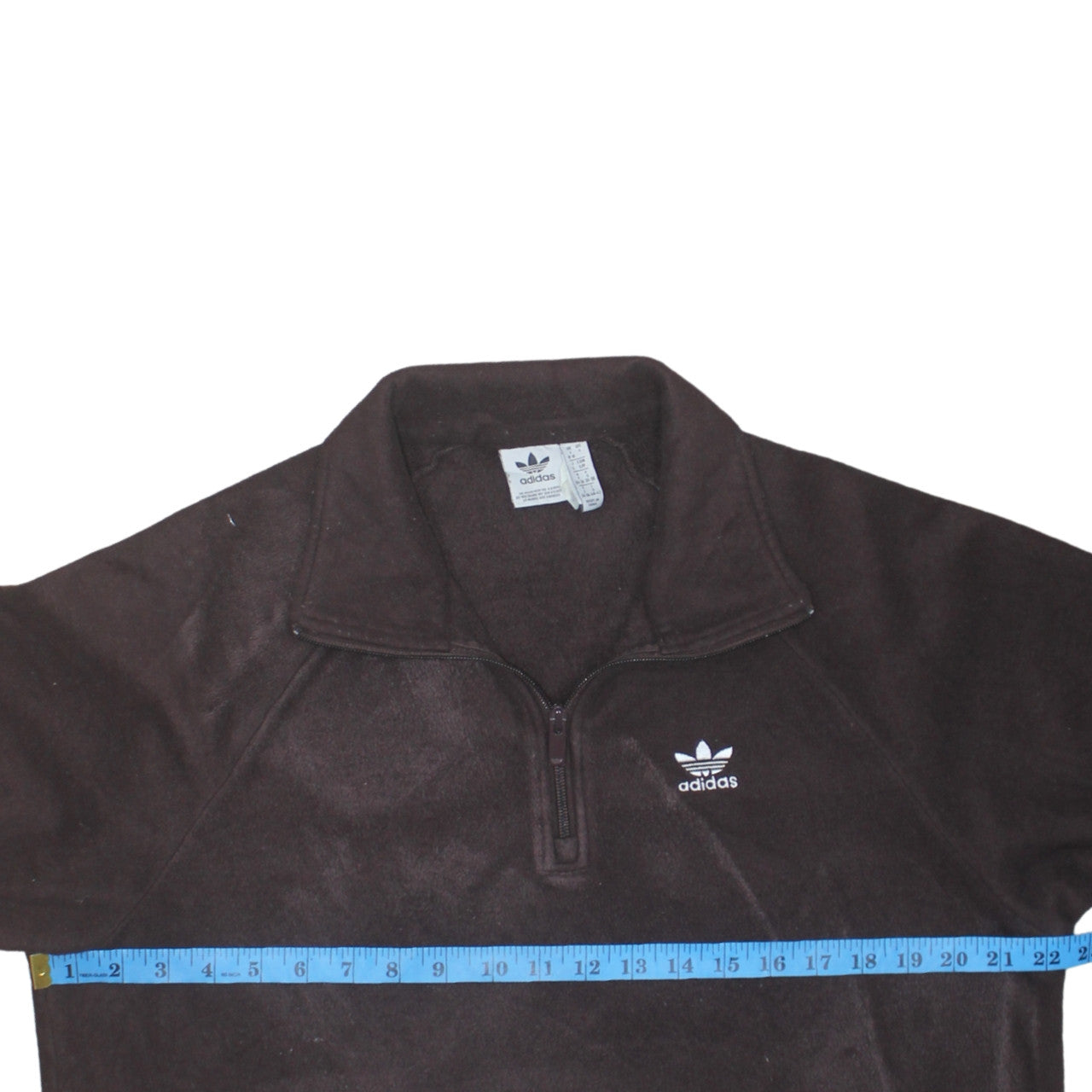 Adidas Women Brown Fleece 1/2 Zip Pullover Sweatshirt Size 8-10