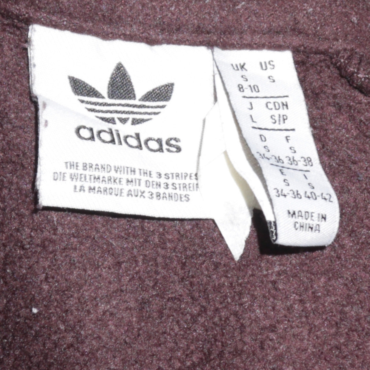 Adidas Women Brown Fleece 1/2 Zip Pullover Sweatshirt Size 8-10