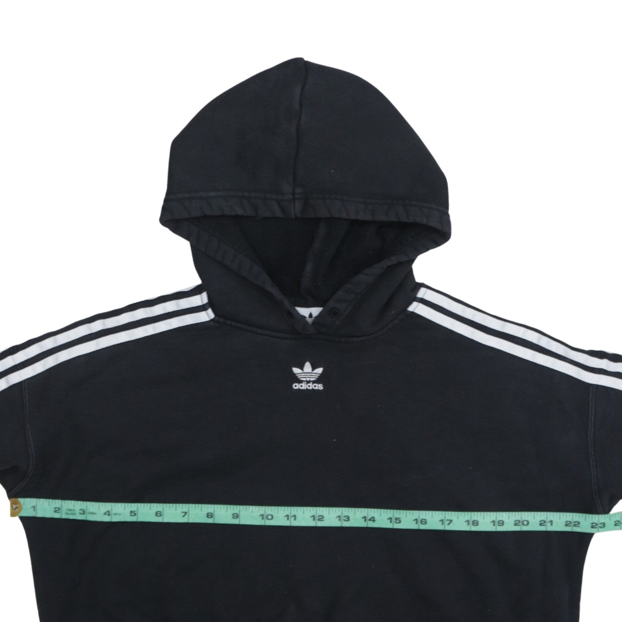 Adidas Womens Black Cropped Pullover Hoodie Size 10 Hooded Casual Sweatshirt