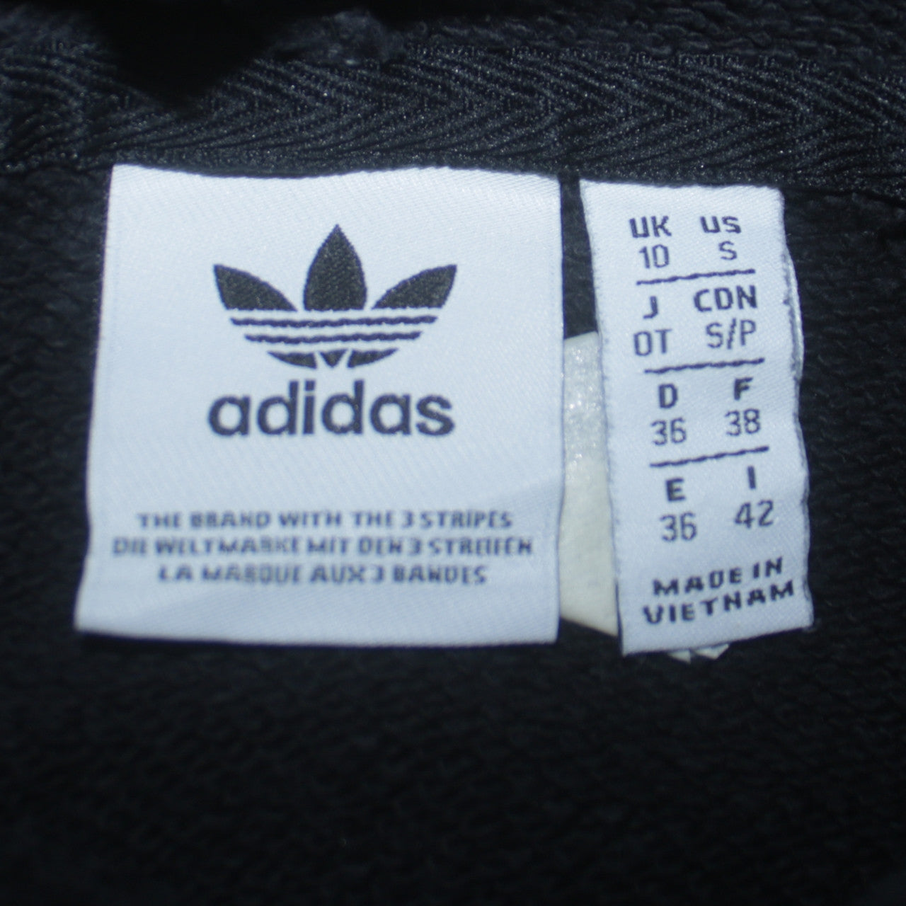 Adidas Womens Black Cropped Pullover Hoodie Size 10 Hooded Casual Sweatshirt