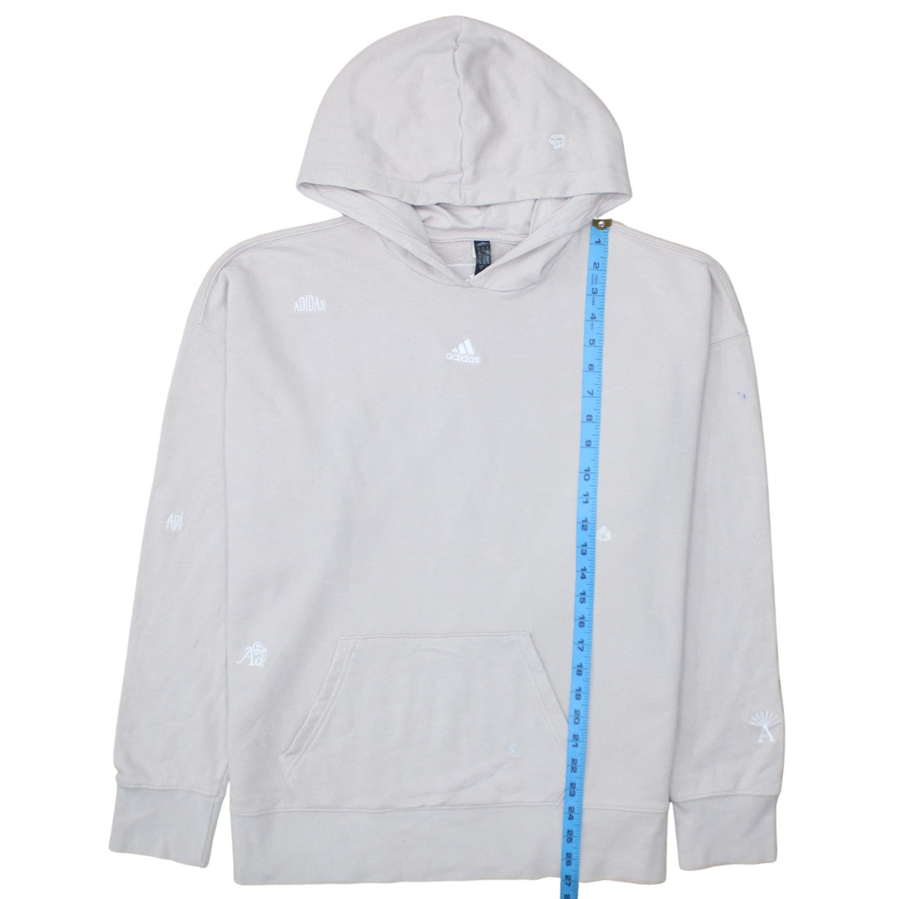 Adidas Women's Beige Pullover Hoodie L 16-18 Hooded Sweatshirt