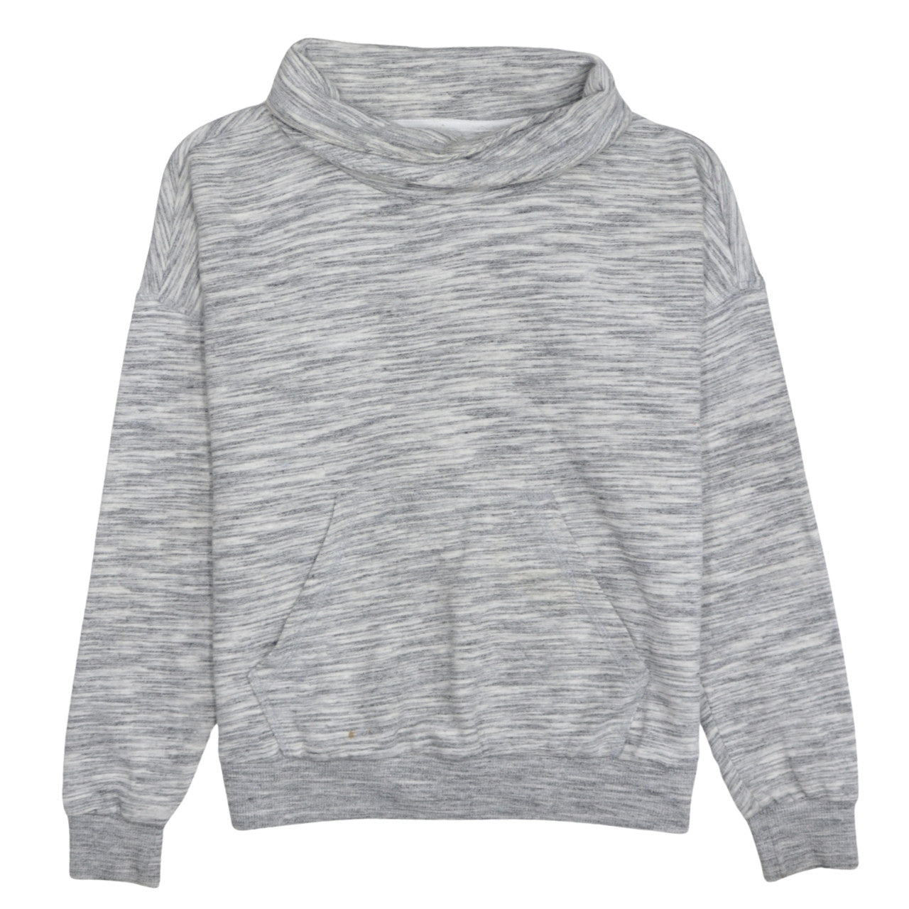 Reebok Women Grey Marl Cowl Neck Pullover Sweatshirt Size M