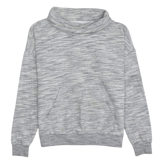 Reebok Women Grey Marl Cowl Neck Pullover Sweatshirt Size M
