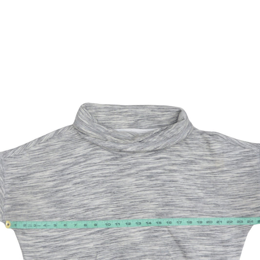 Reebok Women Grey Marl Cowl Neck Pullover Sweatshirt Size M