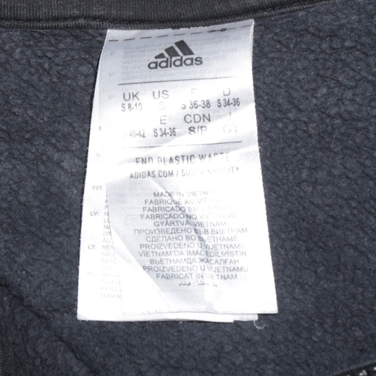 Adidas Women Black 1/4 Zip Sweatshirt S 8-10 Logo Pullover Top