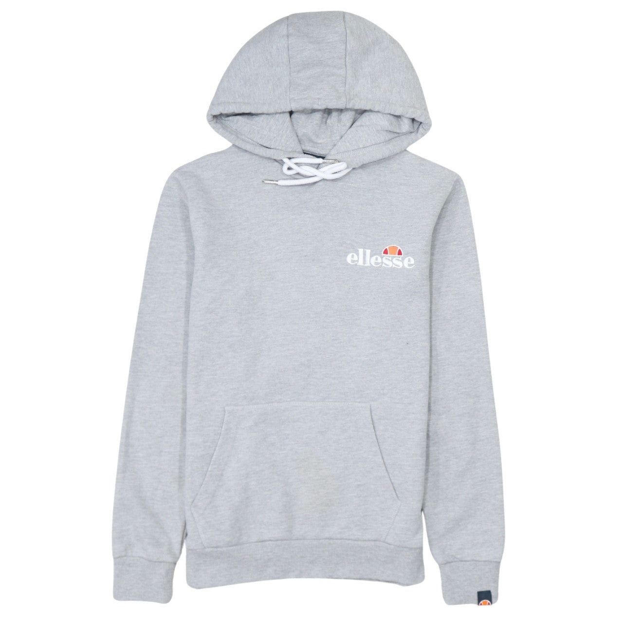 Ellesse Womens Grey Pullover Hoodie UK 6 Cotton Blend Logo Design