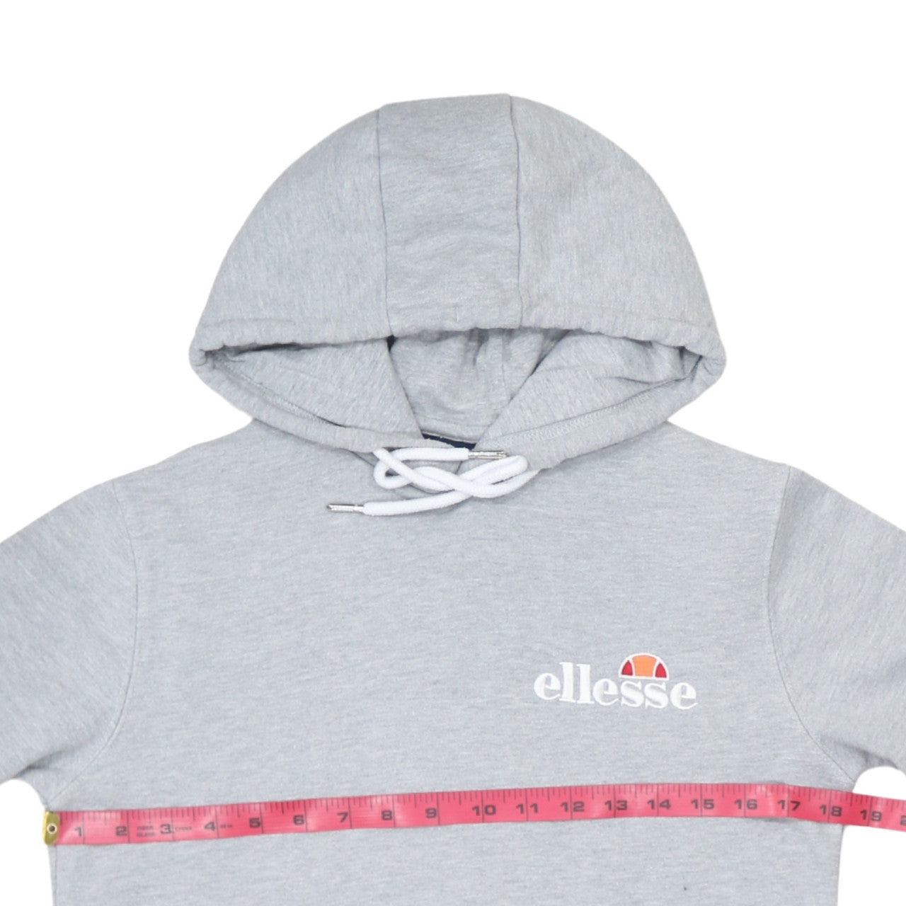 Ellesse Womens Grey Pullover Hoodie UK 6 Cotton Blend Logo Design