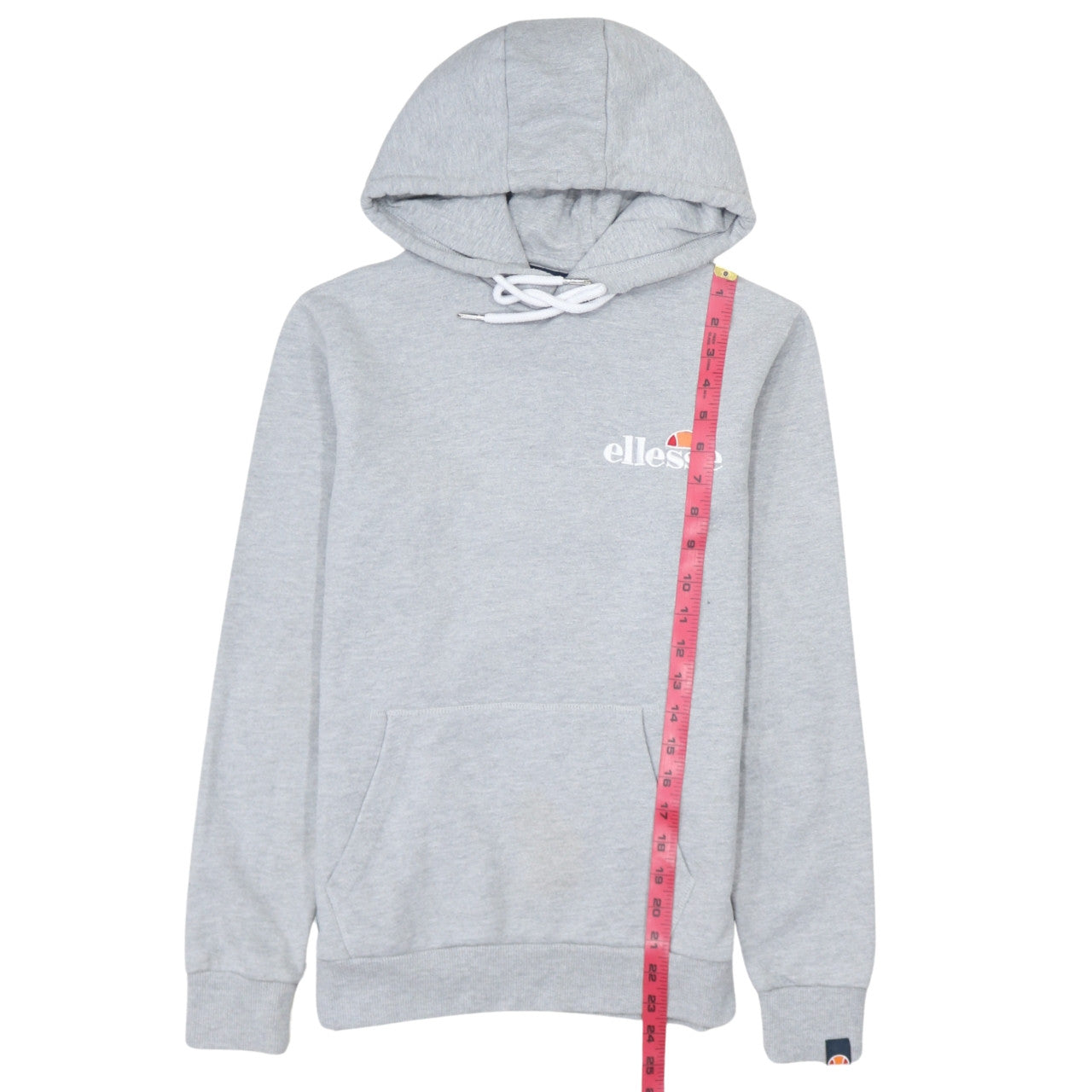 Ellesse Womens Grey Pullover Hoodie UK 6 Cotton Blend Logo Design