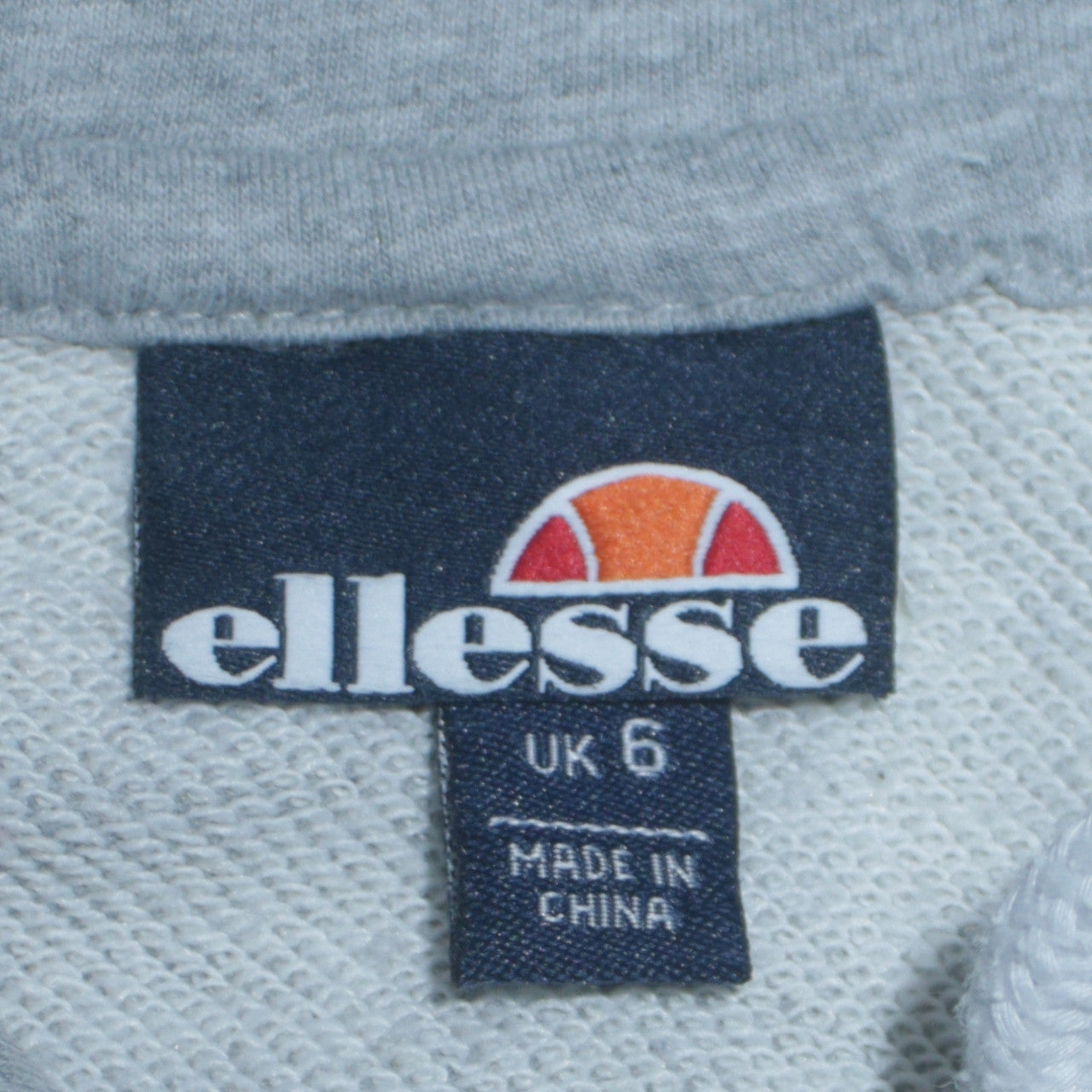Ellesse Womens Grey Pullover Hoodie UK 6 Cotton Blend Logo Design