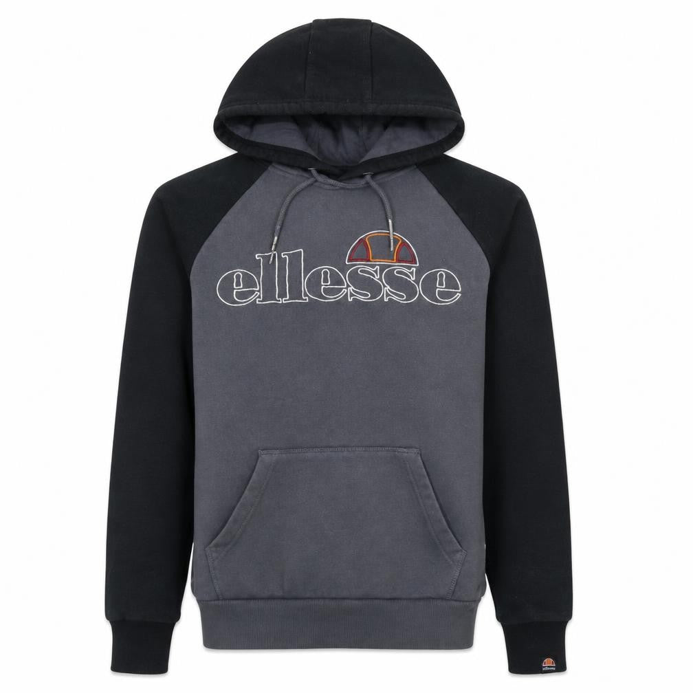 Ellesse Men's Grey & Black Pullover Hoodie XS Cotton Blend