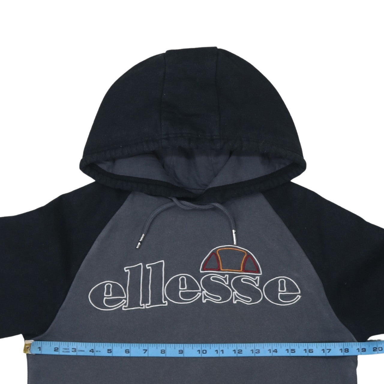 Ellesse Men's Grey & Black Pullover Hoodie XS Cotton Blend