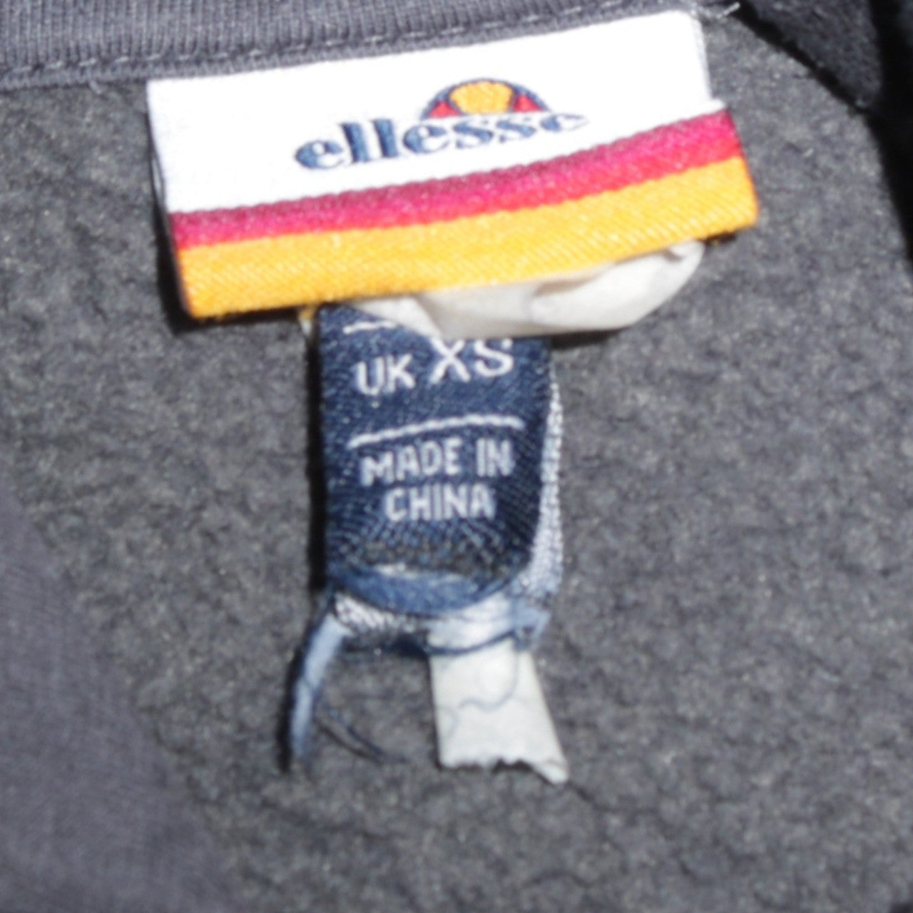 Ellesse Men's Grey & Black Pullover Hoodie XS Cotton Blend