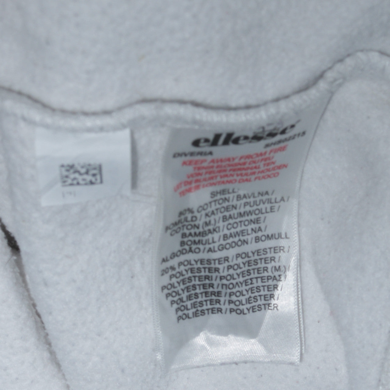 Ellesse Women White XL Pullover Sweatshirt Cotton Blend Logo Crew Neck