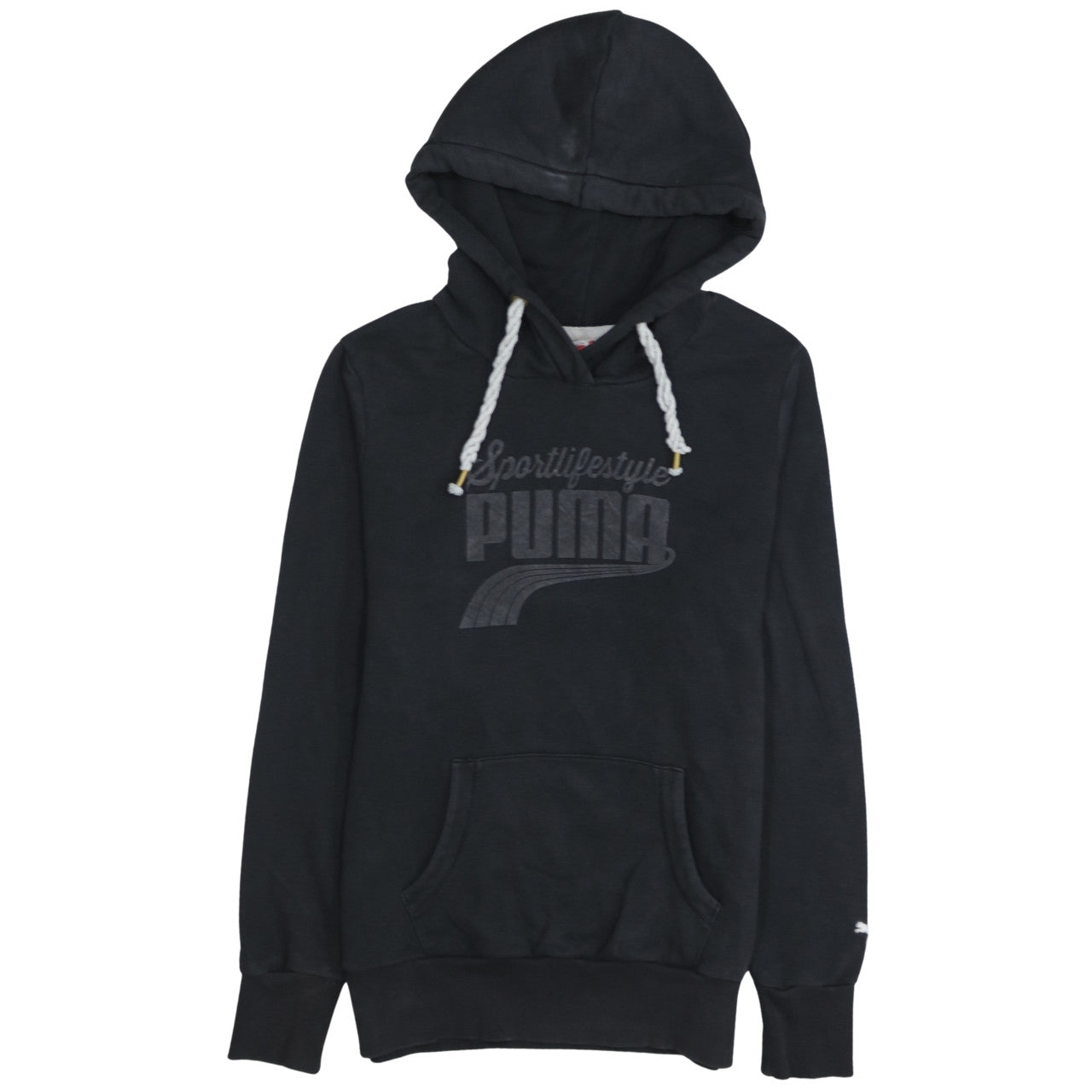 Puma Women's Black Hoodie Size 12 Pullover Hooded Sweatshirt
