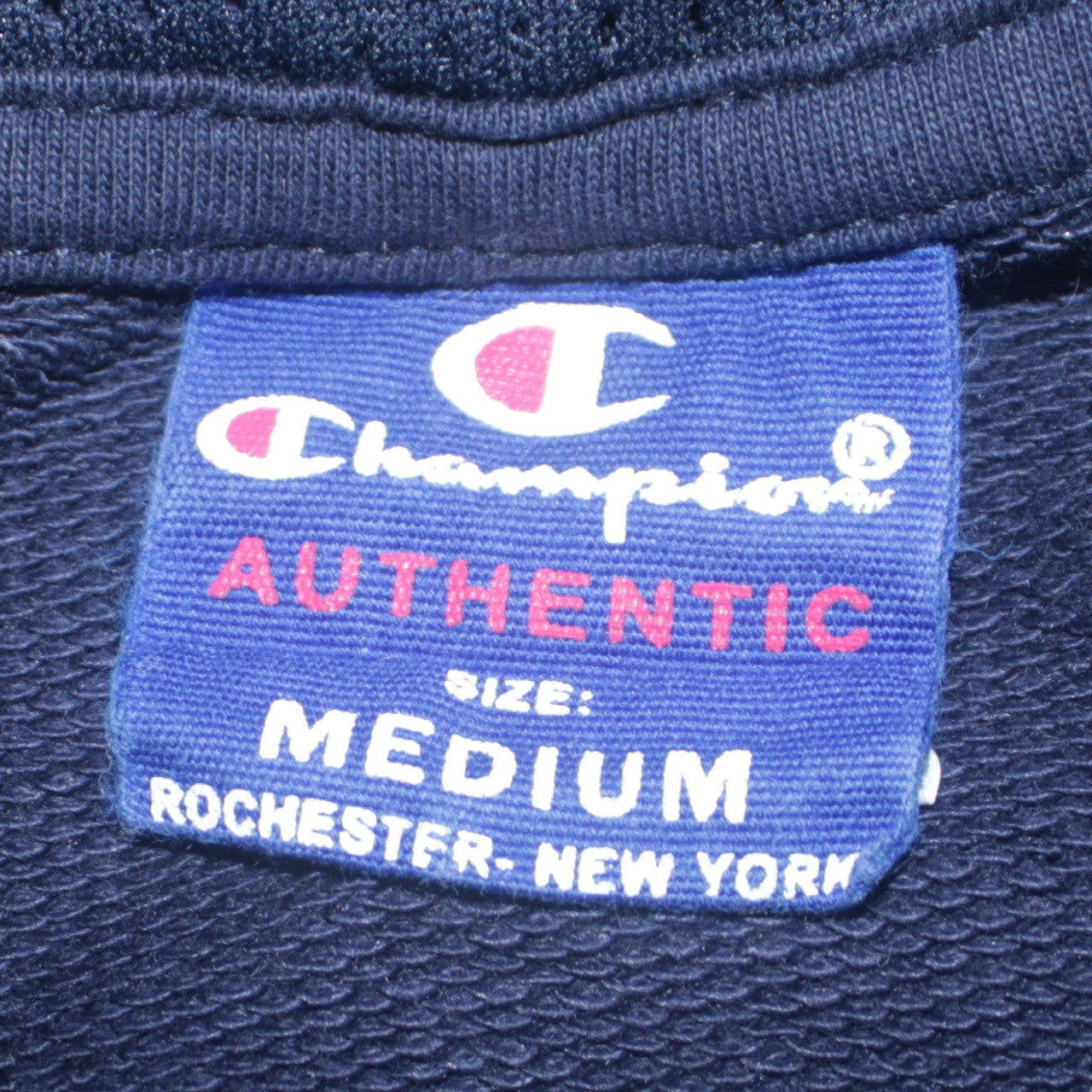 Champion Men's Blue Medium Pullover Hoodie Embroidered Logo