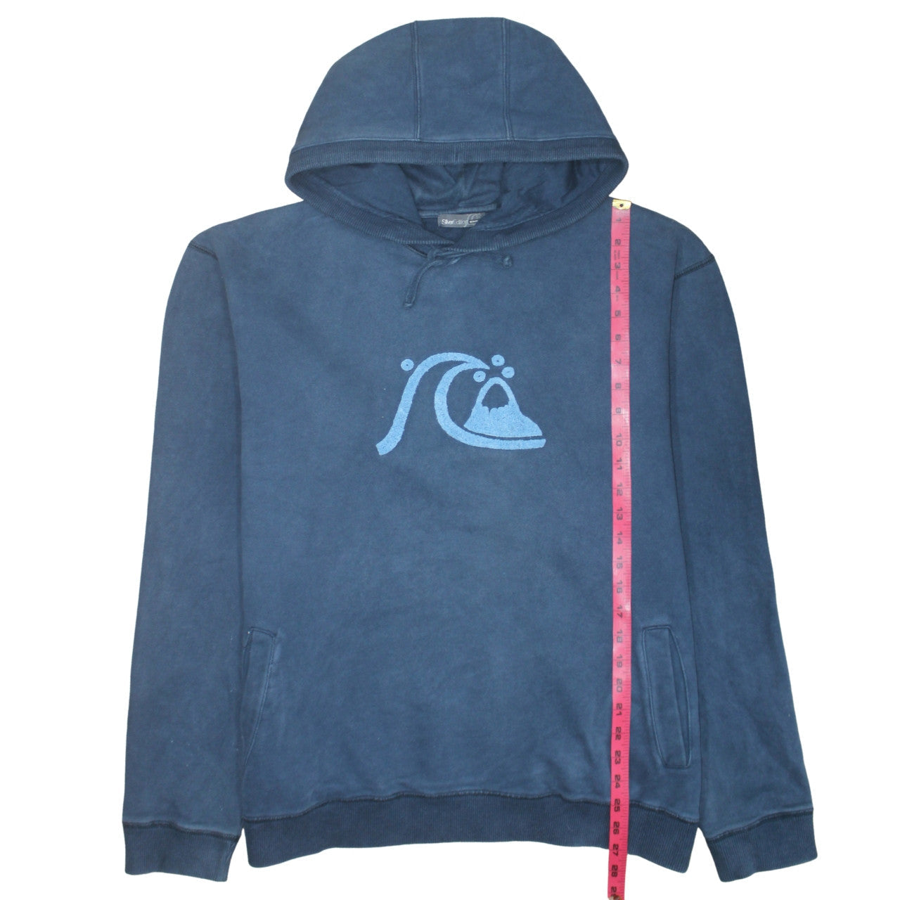 Quiksilver Mens Blue Pullover Hoodie 2XL Surf Graphic Fleece Sweatshirt