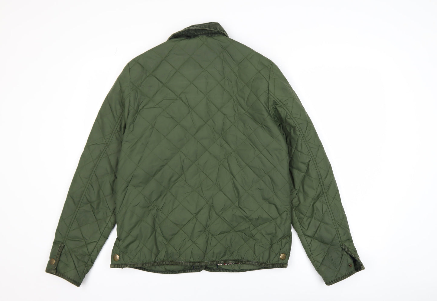 Jack Wills Womens Green Quilted Mid-Length Jacket Size 12