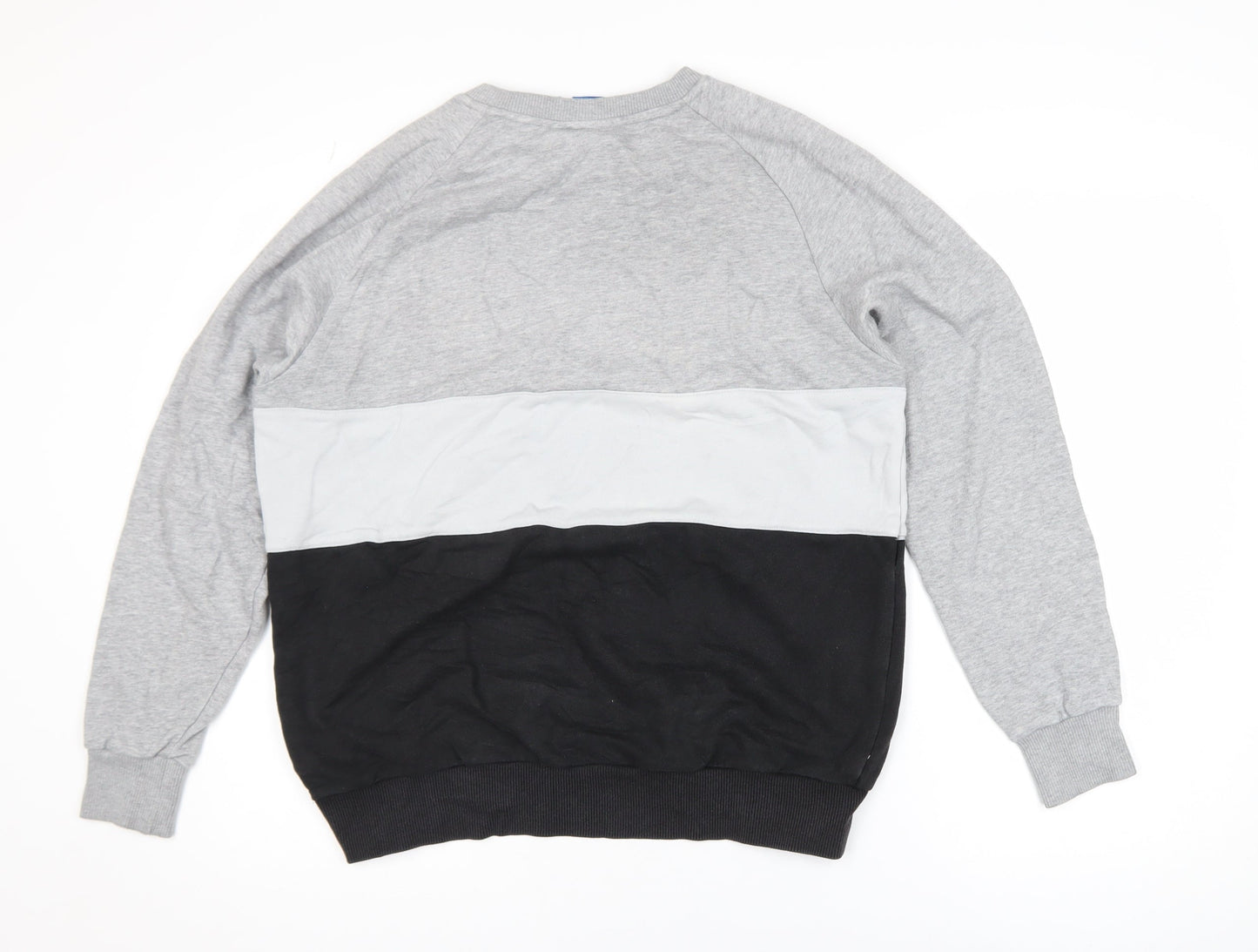 Adidas Women’s Grey Black Colourblock Pullover Sweatshirt Size 12