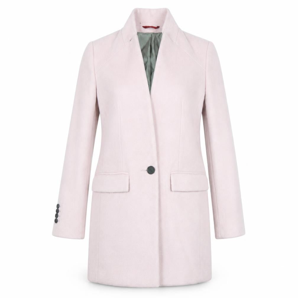 Next Women's Pink Wool Blend Mid-Length Overcoat Size 6