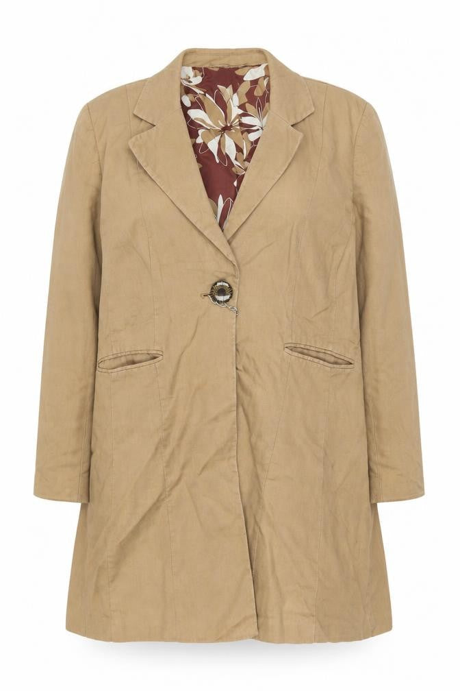 Marks & Spencer Per Una Women's Beige Linen Blazer Size 14