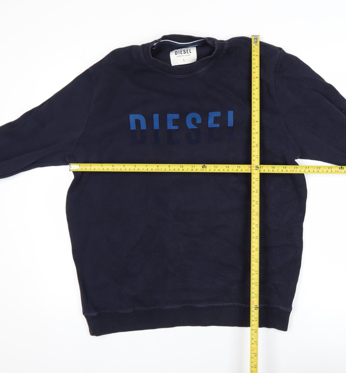 Diesel Mens Blue Logo Crew Neck Cotton Sweatshirt Size L