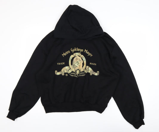 H&M Divided Boys Black MGM Graphic Pullover Hoodie Size L Cotton Blend